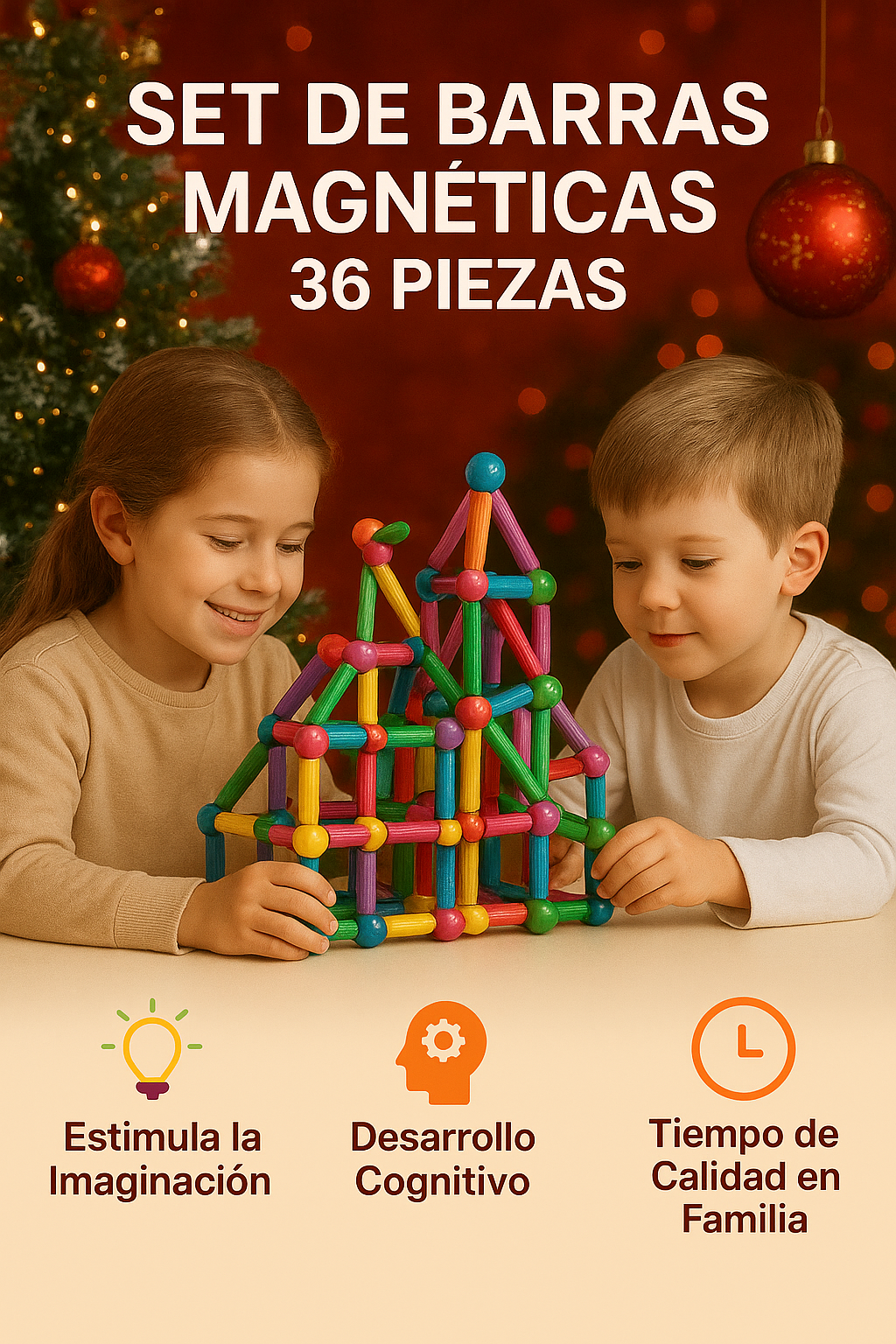 Magnétix ™ - Juego de Barras con imanes de 36 piezas